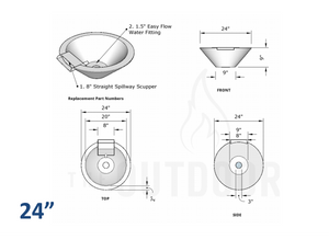 The Outdoor Plus Cazo Concrete Planter Bowl with Water - The Fire Pit Collection