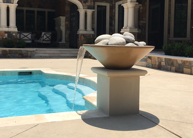 Cazo Concrete Water Bowl - Free Cover ✓ [The Outdoor Plus] | Outdoor Heat Direct