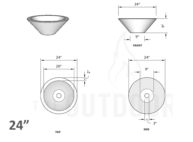 Cazo Concrete Planter Bowl [The Outdoor Plus] | Outdoor Heat Direct