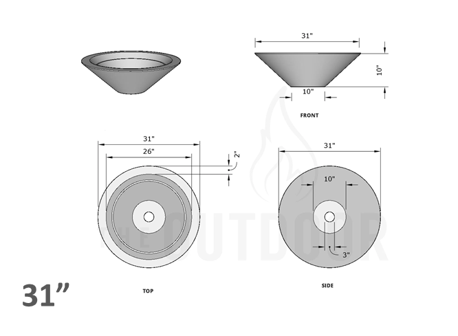 Cazo Concrete Planter Bowl [The Outdoor Plus] | Outdoor Heat Direct