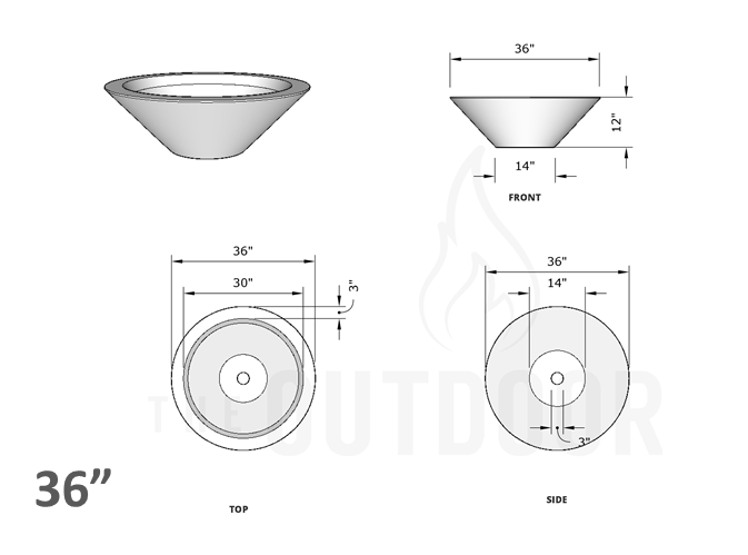 Cazo Concrete Planter Bowl [The Outdoor Plus] | Outdoor Heat Direct