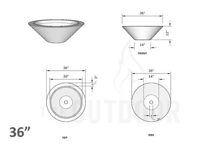 Cazo Concrete Planter Bowl [The Outdoor Plus] | Outdoor Heat Direct