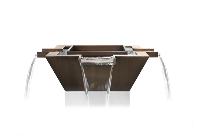Maya 4-Way Copper Fire & Water Bowl - Free Cover ✓ [The Outdoor Plus] | Outdoor Heat Direct