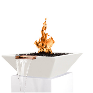 The Outdoor Plus Maya Concrete Fire & Water Bowl + Free Cover - The Fire Pit Collection