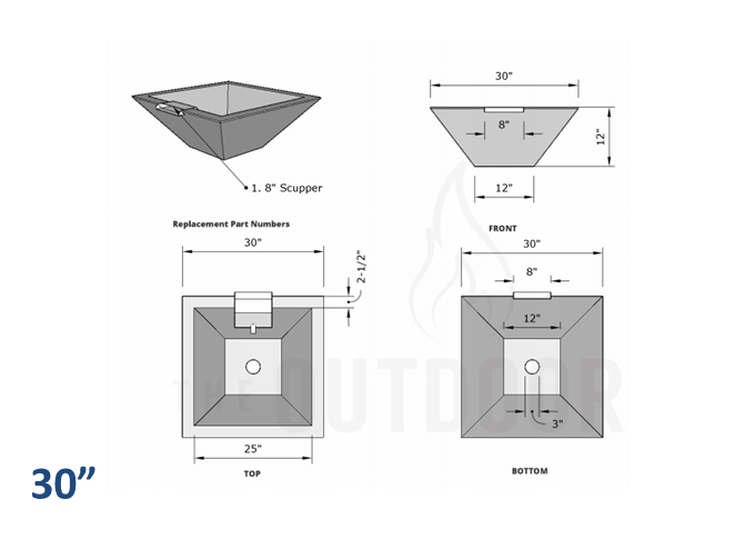 Maya Concrete Planter Bowl with Water [The Outdoor Plus] | Outdoor Heat Direct