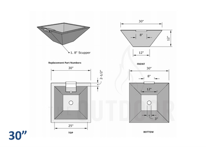 Maya Concrete Planter Bowl with Water [The Outdoor Plus] | Outdoor Heat Direct
