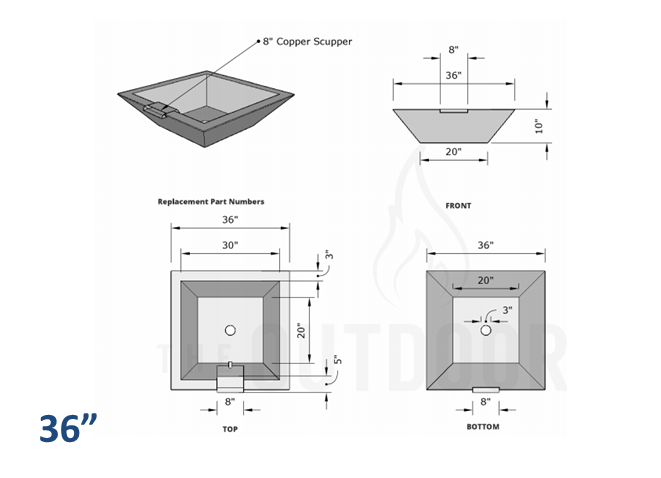 Maya Concrete Planter Bowl with Water [The Outdoor Plus] | Outdoor Heat Direct