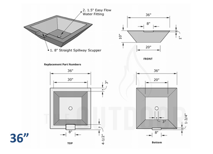 Maya Concrete Water Bowl - Free Cover ✓ [The Outdoor Plus]| Outdoor Heat Direct