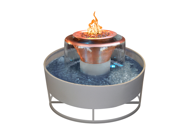 Olympian Round 360° Copper Fire & Water Bowl - Free Cover ✓ [The Outdoor Plus] | Outdoor Heat Direct