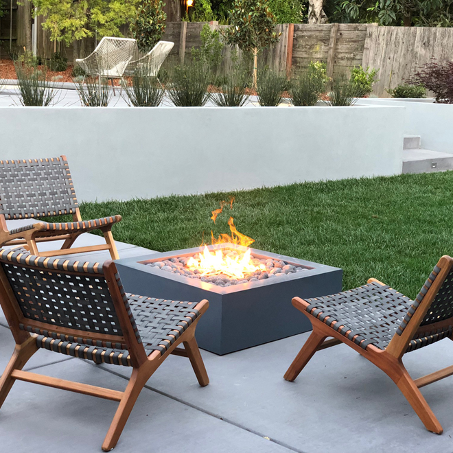 Quad Concrete Fire Pit - Free Cover ✓ [The Outdoor Plus] | Outdoor Heat Direct 