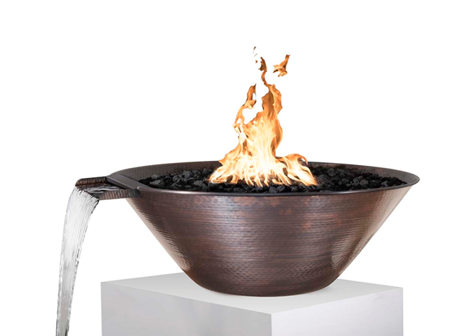 Remi Copper Fire & Water Bowl - Free Cover ✓ [The Outdoor Plus] | Outdoor Heat Direct 