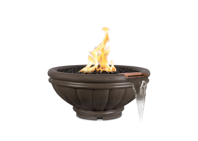 Roma Concrete Fire & Water Bowl - Free Cover ✓ [The Outdoor Plus] | Outdoor Heat Direct 