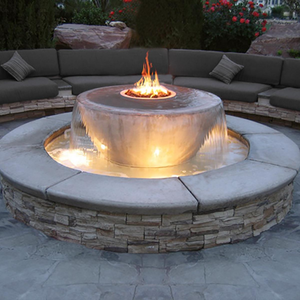 The Outdoor Plus Sedona 360° Concrete Fire & Water Bowl + Free Cover - The Fire Pit Collection
