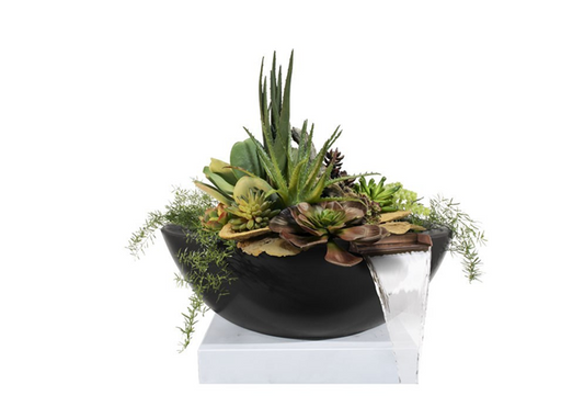Sedona Concrete Planter Bowl with Water [The Outdoor Plus] | Outdoor Heat Direct