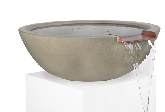 Sedona Concrete Water Bowl - Free Cover ✓ [The Outdoor Plus] | Outdoor Heat Direct