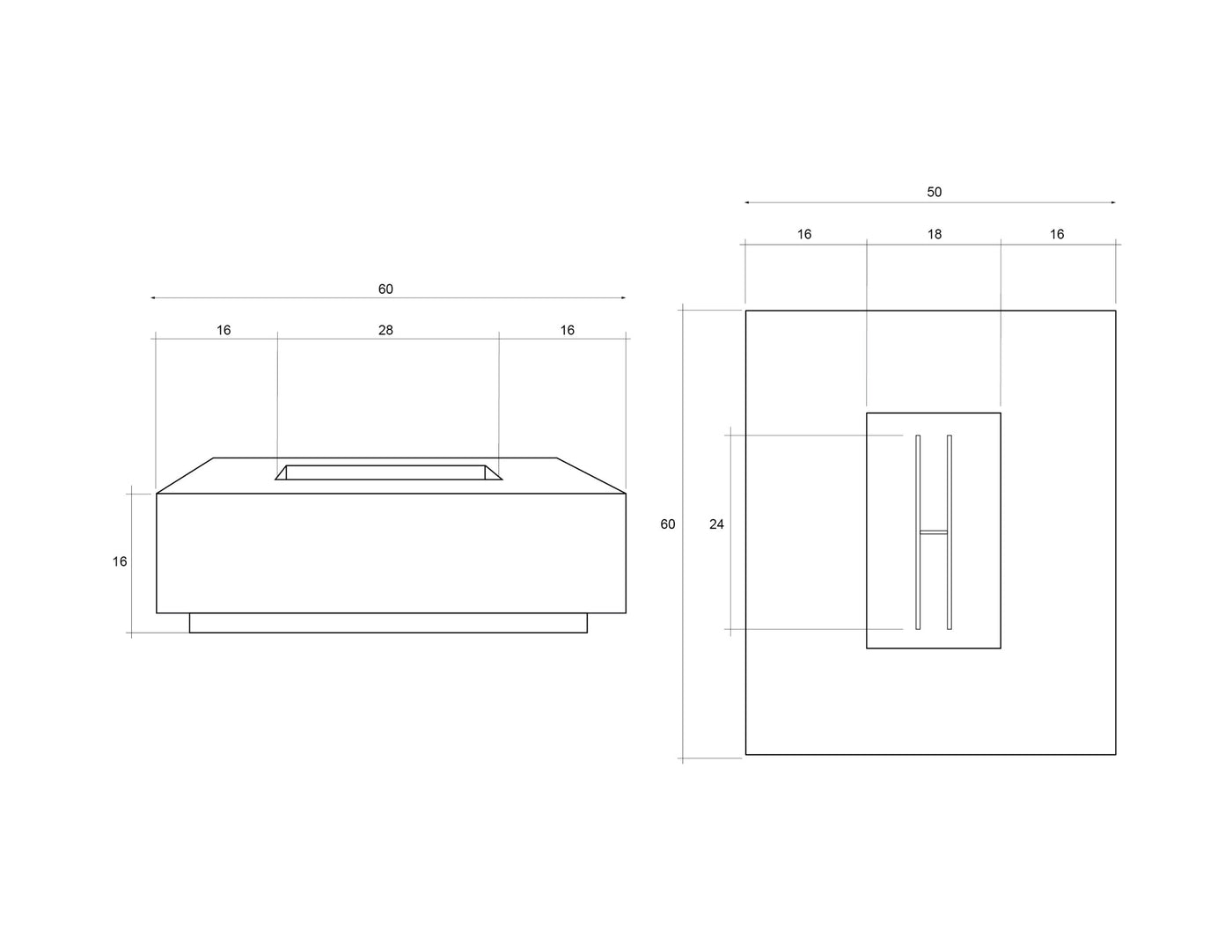 Prism Hardscapes Tavola 7 Fire Table Specifications
