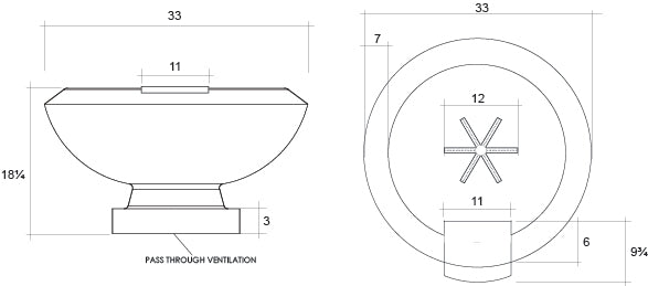 Fire & Water Bowl 33" Toscana - Free Cover ✓ [Prism Hardscapes] | Outdoor Heat Direct