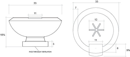 Fire & Water Bowl 33" Toscana - Free Cover ✓ [Prism Hardscapes]