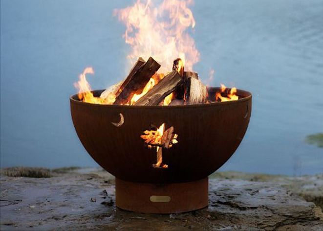 Fire Pit: Tropical Moon - Free Cover ✓ [Fire Pit Art] | Outdoor Heat Direct