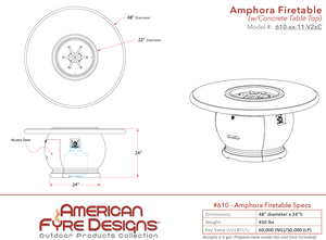 Amphora Firetable + Free Cover - American Fyre Designs