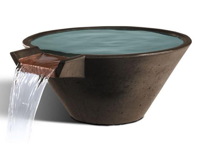 Cascade Conical Water Bowl - Free Cover ✓ [Slick Rock Concrete]