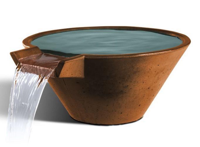 Cascade Conical Water Bowl - Free Cover ✓ [Slick Rock Concrete]