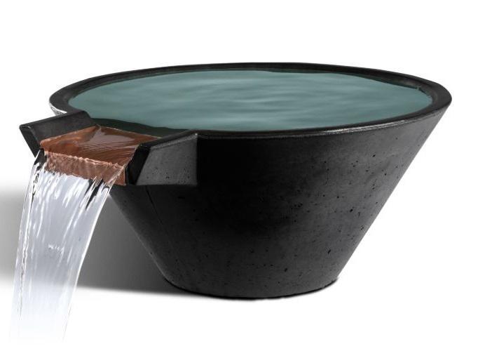 Cascade Conical Water Bowl - Free Cover ✓ [Slick Rock Concrete]