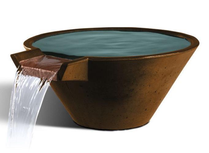 Cascade Conical Water Bowl - Free Cover ✓ [Slick Rock Concrete]