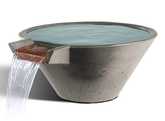 Cascade Conical Water Bowl - Free Cover ✓ [Slick Rock Concrete]