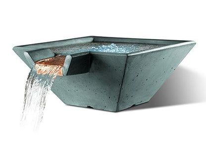 Slick Rock Concrete Cascade Square Water Bowl | Outdoor Heat Direct