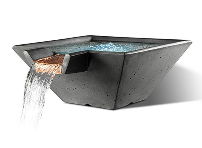 Slick Rock Concrete Cascade Square Water Bowl | Outdoor Heat Direct