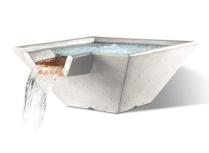 Cascade Square Water Bowl - Free Cover ✓ [Slick Rock Concrete]