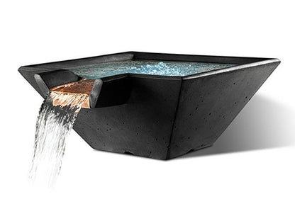 Slick Rock Concrete Cascade Square Water Bowl | Outdoor Heat Direct