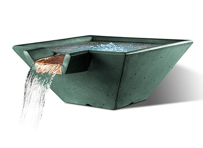 Slick Rock Concrete Cascade Square Water Bowl | Outdoor Heat Direct