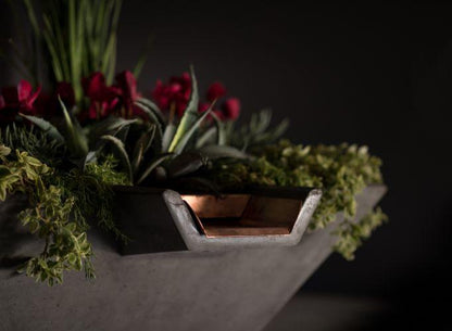 Cascade Square Planter and Water Bowl [Slick Rock Concrete]