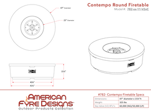 Contempo Round Firetable + Free Cover - American Fyre Designs