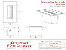 Load image into Gallery viewer, American Fyre Designs Cosmopolitan Rectangle Firetable + Free Cover