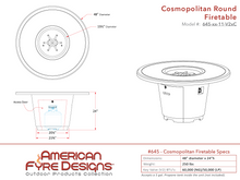 Load image into Gallery viewer, American Fyre Designs Cosmopolitan Round Firetable + Free Cover