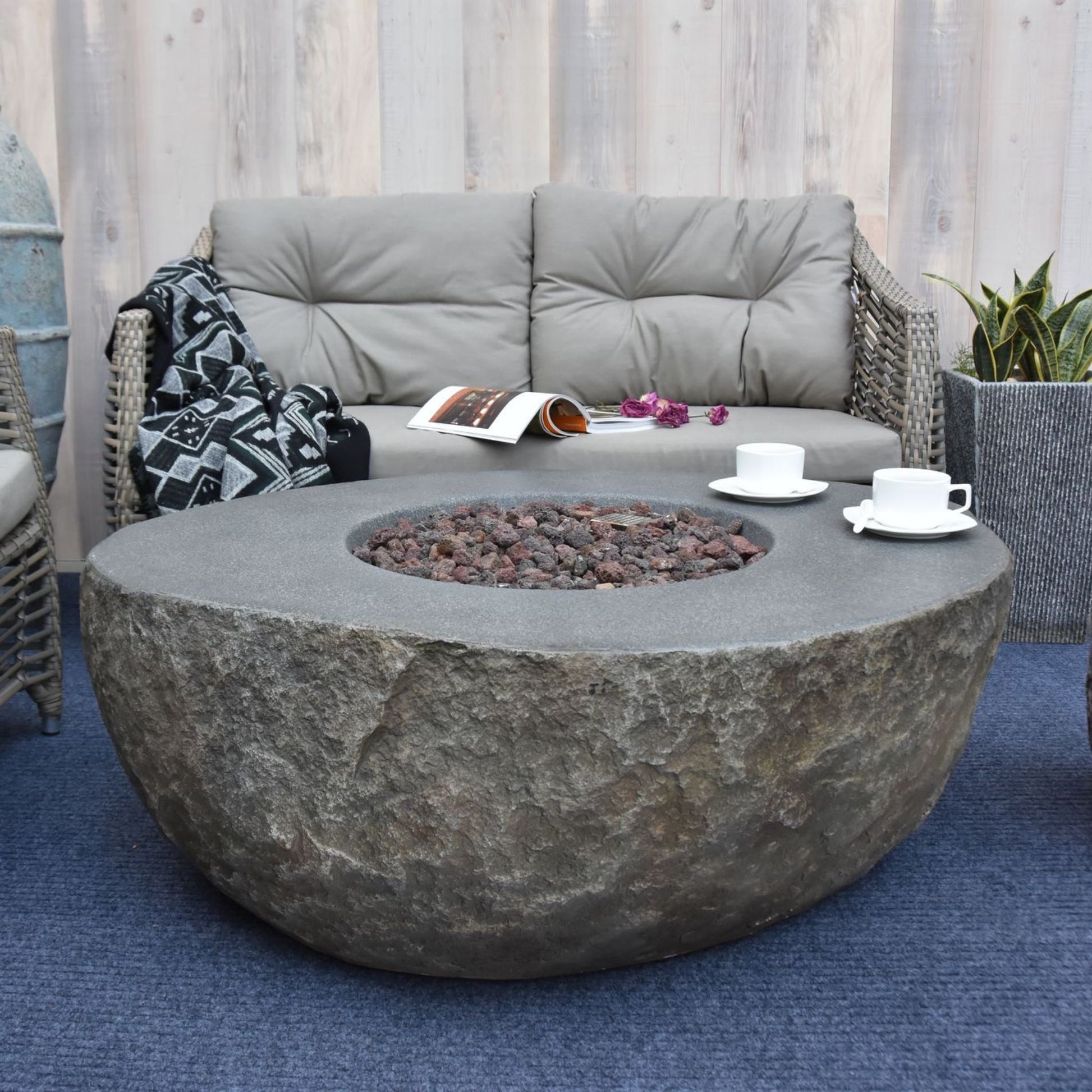 Elementi Boulder Fire Table | Outdoor Heat Direct