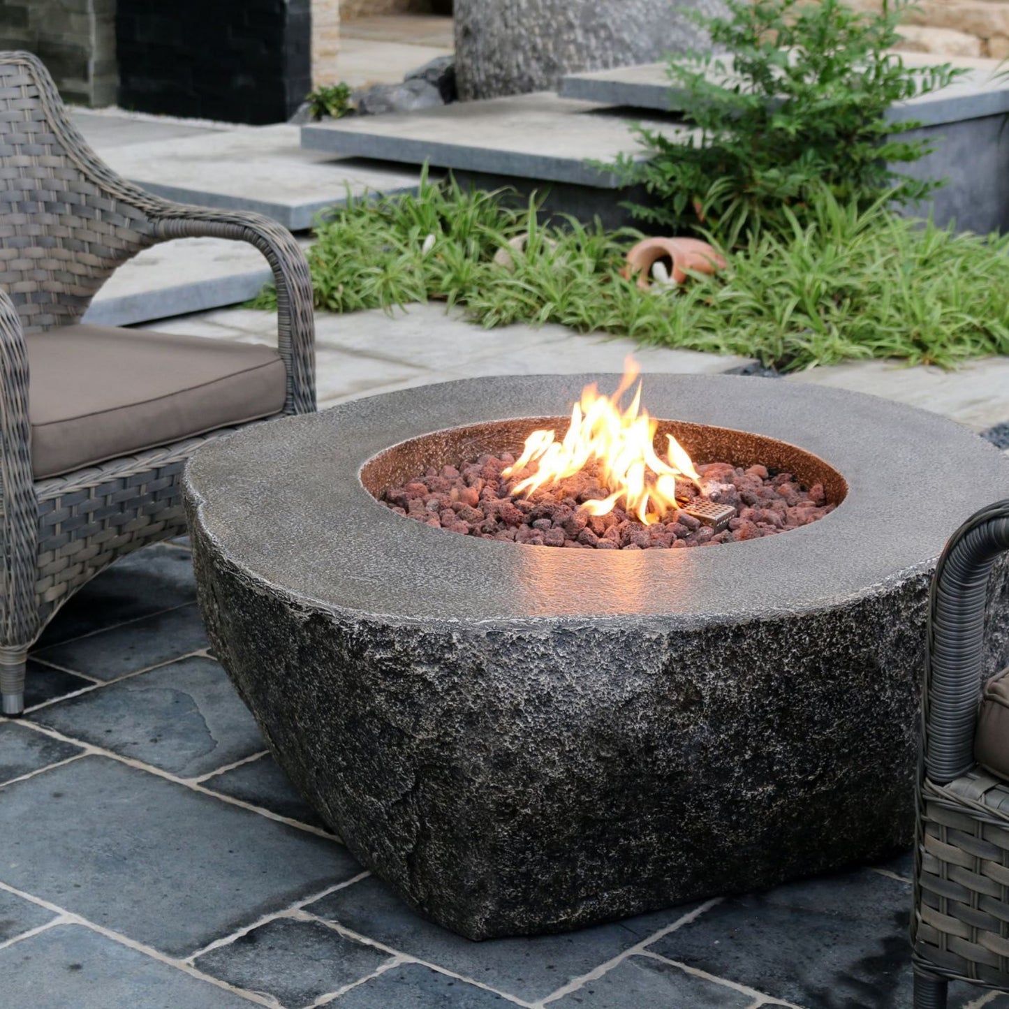 Elementi Fiery Rock Fire Table | Outdoor Heat Direct