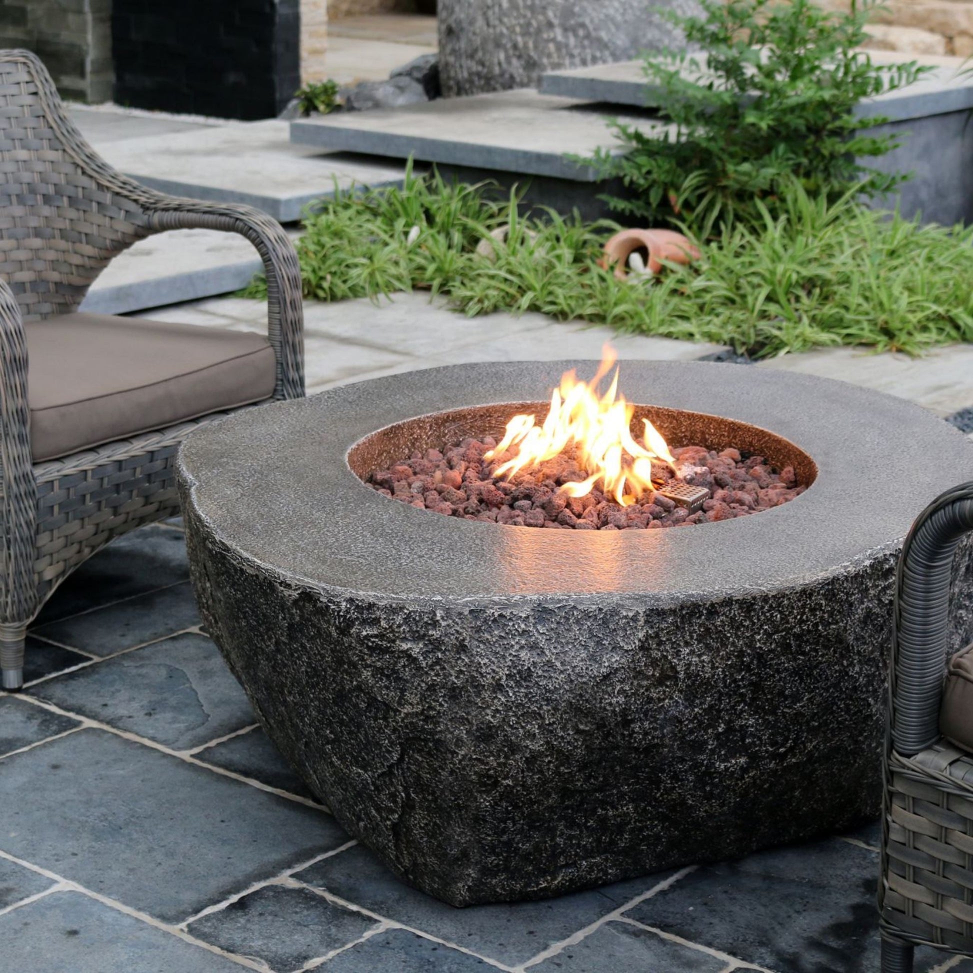 Elementi Fiery Rock Fire Table | Outdoor Heat Direct