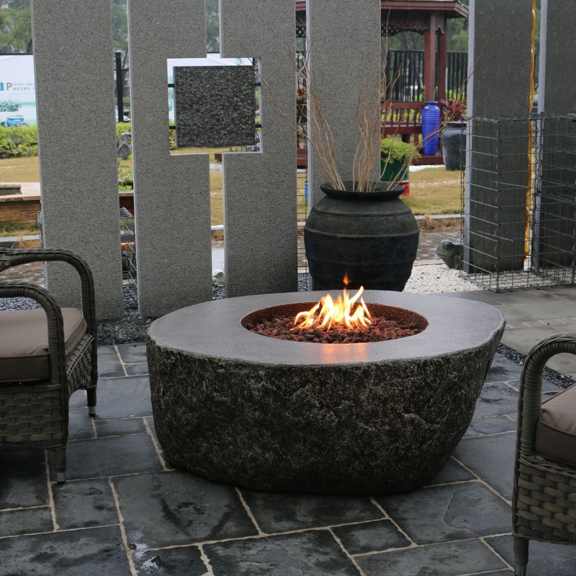 Elementi Fiery Rock Fire Table | Outdoor Heat Direct
