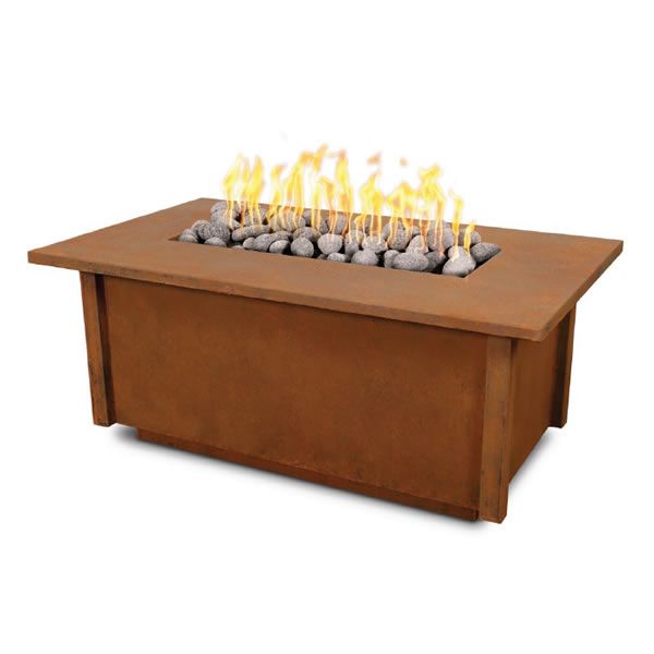 The Outdoor Plus Salinas Corten Steel Fire Table + Free Cover