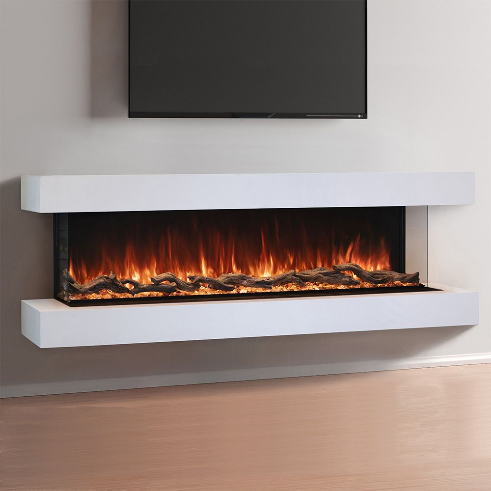 Modern Flames Studio Suite Floating Mantel Set for 44" Landscape Pro Multi — Weathered Walnut (WMC-44LPM-WW)