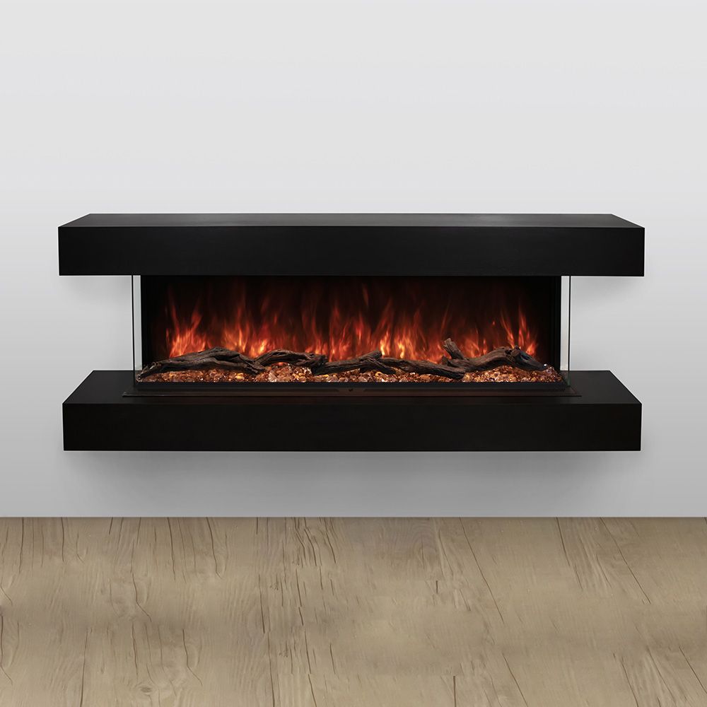 Modern Flames Studio Suite Floating Mantel Set for 68" Landscape Pro Multi — Weathered Walnut (WMC-68LPM-WW)