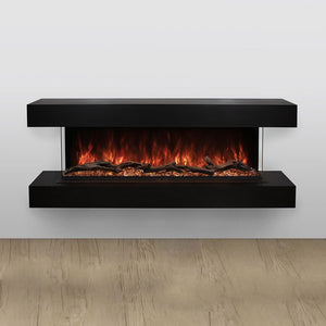 Modern Flames Weathered Walnut lpm-6816 Wall Mounted Floating Electric Fireplace