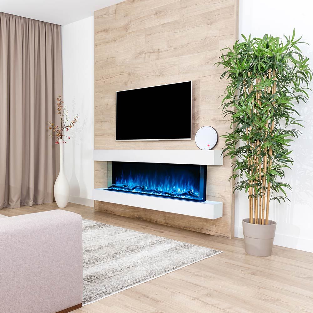 Modern Flames Driftwood Grey Lpm-6816 Wall Mounted Floating Electric Fireplace