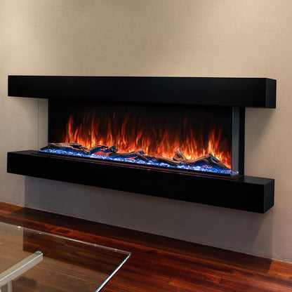 Modern Flames Studio Suite Floating Mantel Set for 56" Landscape Pro Multi — Weathered Walnut (WMC-56LPM-WW)