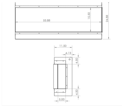 Modern Flames Studio Suite Floating Mantel Set for 56" Landscape Pro Multi — Ready to Finish (WMC-56LPM-RTF)