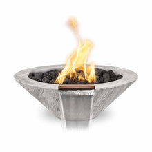 Load image into Gallery viewer, The Outdoor Plus Cazo Wood Grain Concrete Fire &amp; Water Bowl + Free Cover